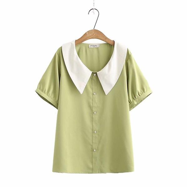 women's t-shirt plus size patchwork turn-down collar women loose tshirts 2021 summer casual ladies short sleeve t shirts female, White
women's t-shirt plus size patchwork turn-down collar women loose tshirts 2021 summer casual ladies short sleeve t shirts female, White