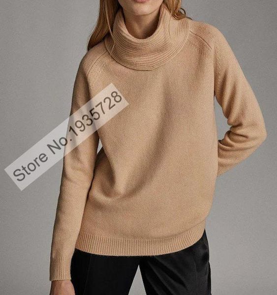 women's sweaters ladies wool blend high-neck solid color sweater pullover with long sleeve, White;black
women's sweaters ladies wool blend high-neck solid color sweater pullover with long sleeve, White;black
