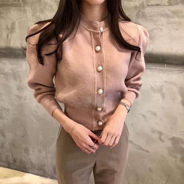 women's knits & tees autumn knitted sweater women korean chic puff sleeve pearl button solid cardigan slim short winter clothes fashio, White
women's knits & tees autumn knitted sweater women korean chic puff sleeve pearl button solid cardigan slim short winter clothes fashio, White