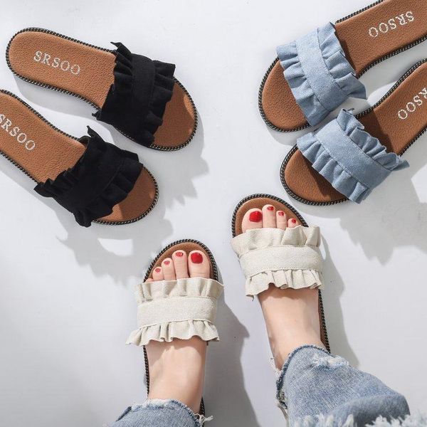 slippers 2021 spring and summer fashion lace word hipster temperament flat-bottomed sandals, Black
slippers 2021 spring and summer fashion lace word hipster temperament flat-bottomed sandals, Black