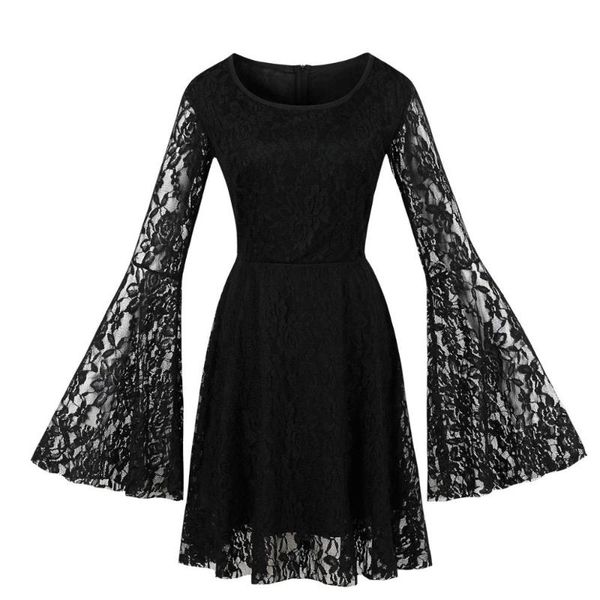 casual dresses bell long sleeve lace gothic black halloween dress floral illusion knee length european retro vintage 4xl, Black;gray
casual dresses bell long sleeve lace gothic black halloween dress floral illusion knee length european retro vintage 4xl, Black;gray