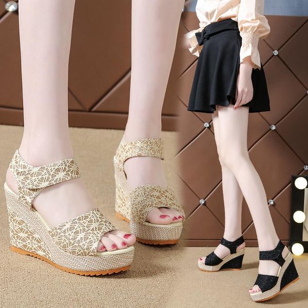 dress shoes women's wedges korean style floral heels peep toe platforms, Black
dress shoes women's wedges korean style floral heels peep toe platforms, Black