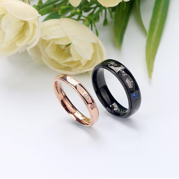 wedding rings woman couple ring jewelry king his queen lover fashion rose stainless steel gold gifts for accessories, Slivery;golden
wedding rings woman couple ring jewelry king his queen lover fashion rose stainless steel gold gifts for accessories, Slivery;golden