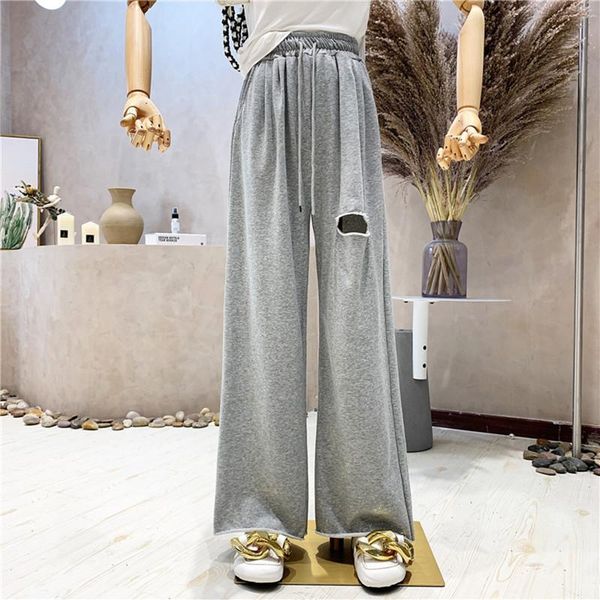 women's pants & capris niche design clothing summer 2021 fashion high waist hole versatile straight sports casual wide leg, Black;white
women's pants & capris niche design clothing summer 2021 fashion high waist hole versatile straight sports casual wide leg, Black;white