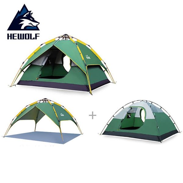 hewolf outdoor tent 3-4 fully automatic family camping 3 seconds open double-door waterproof multipurpose beach tents and shelters
hewolf outdoor tent 3-4 fully automatic family camping 3 seconds open double-door waterproof multipurpose beach tents and shelters