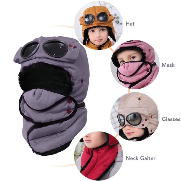 windproof kids winter warm hat trapper with face cover ushanka bomber cap for boys girls cycling caps & masks, Black
windproof kids winter warm hat trapper with face cover ushanka bomber cap for boys girls cycling caps & masks, Black