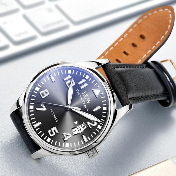 carnival automatic mechanical watch man waterproof luminous fashion casual watches men calendar leather clock wristwatches, Slivery;brown
carnival automatic mechanical watch man waterproof luminous fashion casual watches men calendar leather clock wristwatches, Slivery;brown