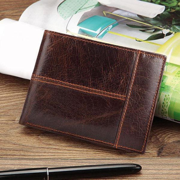 front pocket slim wallet for men wax genuine leather bifold center flap passcase purse multi-function card bag with id window wallets, Red;black
front pocket slim wallet for men wax genuine leather bifold center flap passcase purse multi-function card bag with id window wallets, Red;black