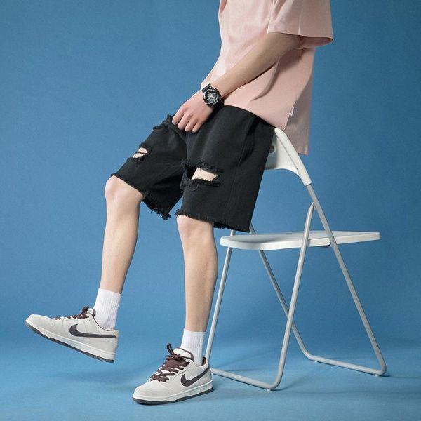 men's shorts 2021 summer hole jeans men ripped denim pants fashion black/blue hombre, White;black
men's shorts 2021 summer hole jeans men ripped denim pants fashion black/blue hombre, White;black