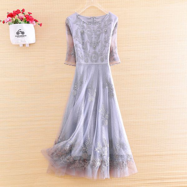 dress high-end spring and summer embroidery lace women retro elegant lady slim a-line party dress s-xxl, Black;gray
dress high-end spring and summer embroidery lace women retro elegant lady slim a-line party dress s-xxl, Black;gray