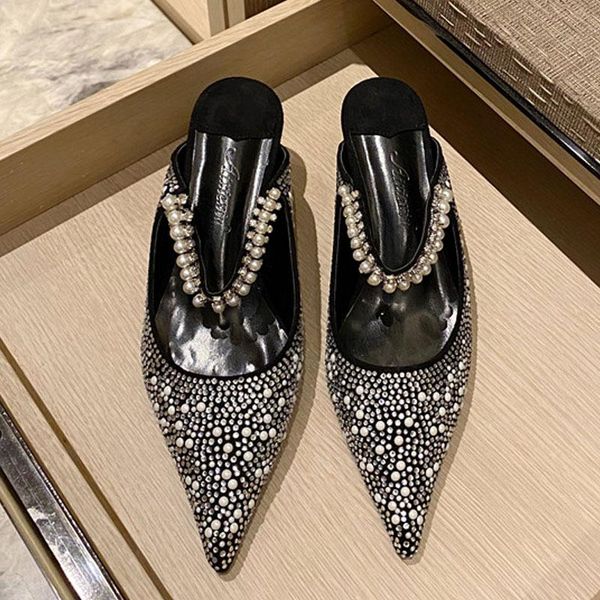 dress shoes designer women pumps crystal pear thin high heels 5cm slippers slip on female mules elegant pointed toe slides shoe, Black
dress shoes designer women pumps crystal pear thin high heels 5cm slippers slip on female mules elegant pointed toe slides shoe, Black