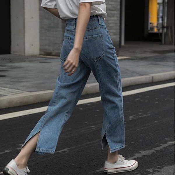 women's jeans women back split solid vintage high waist straight denim trousers students all-match loose fashion harajuku womens casual, Blue
women's jeans women back split solid vintage high waist straight denim trousers students all-match loose fashion harajuku womens casual, Blue