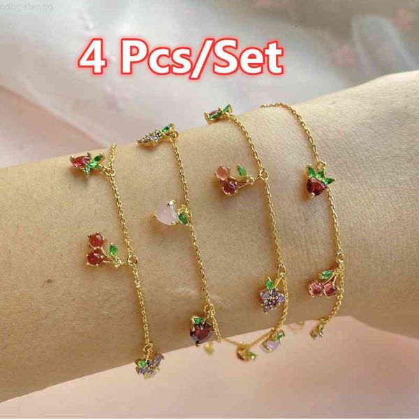 4 pcs/set sweet crystal fruit bracelets for women simple trendy fashion party bracelet jewelry gifts, Red;brown
4 pcs/set sweet crystal fruit bracelets for women simple trendy fashion party bracelet jewelry gifts, Red;brown