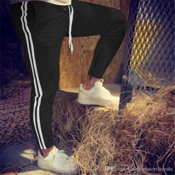 striped contrast color mens regular fitness trousers trend slim pencil recreational running pants patchwork apparel, Black
striped contrast color mens regular fitness trousers trend slim pencil recreational running pants patchwork apparel, Black