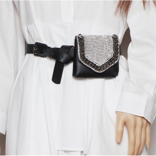 diamond decoration mini waist bag women bags detachable belt pocket 
diamond decoration mini waist bag women bags detachable belt pocket
