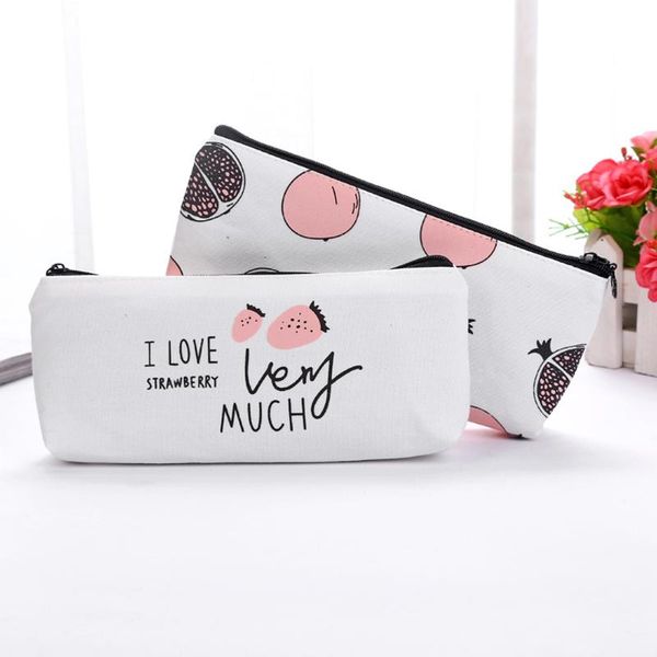 1pc cartoon fruit pomegranate strawberry pencil case stationery school pen bag canvas portable makeup brush storage bags
1pc cartoon fruit pomegranate strawberry pencil case stationery school pen bag canvas portable makeup brush storage bags
