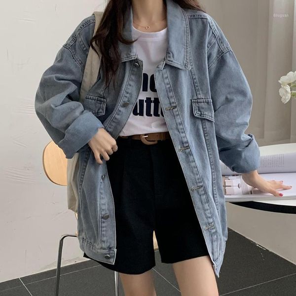 women's jackets chic mujer streetwear autumn winter denim jean coat for women oversized turn down collar korean fashion harajuku female, Black;brown
women's jackets chic mujer streetwear autumn winter denim jean coat for women oversized turn down collar korean fashion harajuku female, Black;brown