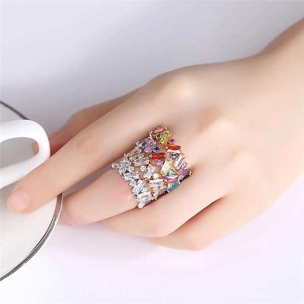 hoop & huggie mc square design gold color rings baguette ring for women men party gift charm multicolor cz finger rainbow zircon jewelry, Golden;silver
hoop & huggie mc square design gold color rings baguette ring for women men party gift charm multicolor cz finger rainbow zircon jewelry, Golden;silver