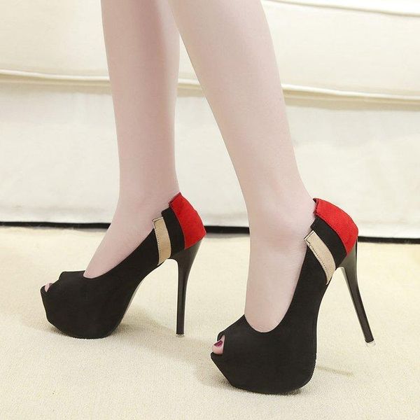 dress shoes spring super high heel single waterproof platform fish mouth heels with thin foot shoe matching color, Black
dress shoes spring super high heel single waterproof platform fish mouth heels with thin foot shoe matching color, Black