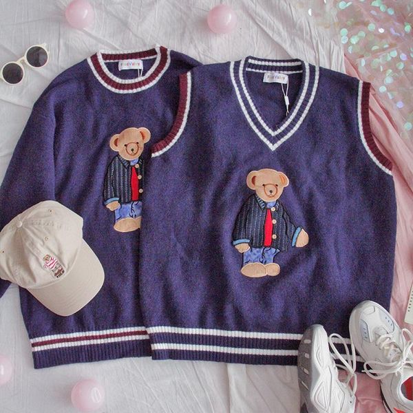women's sweaters 2021cute cartoon bear pattern o-neck long sleeve pullover women sweater student korean autumn winter jumper girl ins, White;black
women's sweaters 2021cute cartoon bear pattern o-neck long sleeve pullover women sweater student korean autumn winter jumper girl ins, White;black