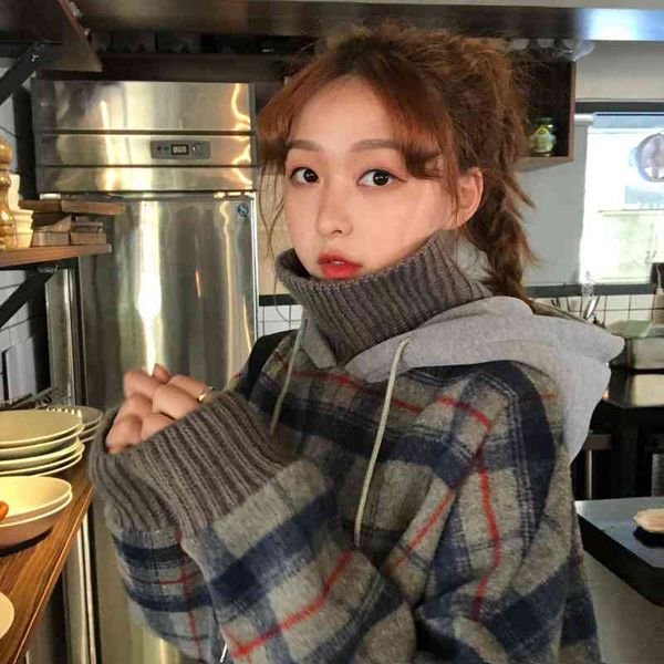 korean chic winter womens stitching high neck hooded sweatshirt kawaii casual loose long sleeve sweatshirt, Black
korean chic winter womens stitching high neck hooded sweatshirt kawaii casual loose long sleeve sweatshirt, Black