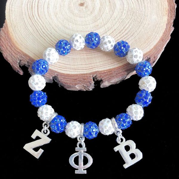 beaded, strands handmade elastic blue white rhinestone crystal disco ball beads letter zeta phi beta sorority bangles jewelry for women, Black
beaded, strands handmade elastic blue white rhinestone crystal disco ball beads letter zeta phi beta sorority bangles jewelry for women, Black