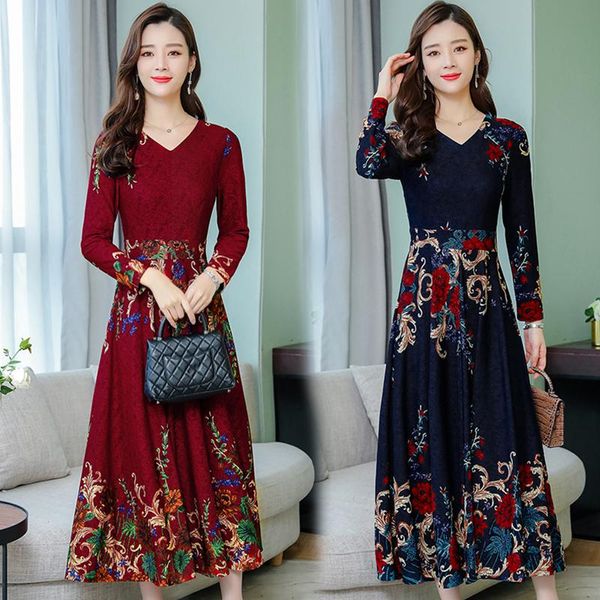 casual dresses women fashion red floral maxi dresse autumn winter -3xl plus size long sleeve midi dress knitted v-neck slim a-line, Black;gray
casual dresses women fashion red floral maxi dresse autumn winter -3xl plus size long sleeve midi dress knitted v-neck slim a-line, Black;gray