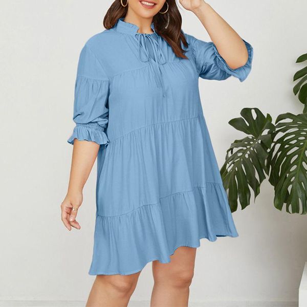 plus size dresses summer women puff sleeve sundress elegant casual v-neck party mini fashion pleated vestido lace-up robe, Black
plus size dresses summer women puff sleeve sundress elegant casual v-neck party mini fashion pleated vestido lace-up robe, Black