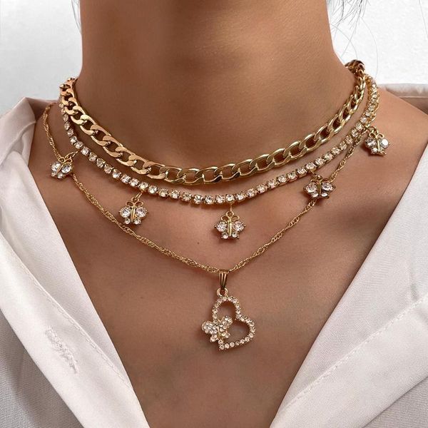 chains 2021 fashion shiny rhinestone butterfly pendant necklace for women hollow heart metal chain choker party jewelry gift, Silver
chains 2021 fashion shiny rhinestone butterfly pendant necklace for women hollow heart metal chain choker party jewelry gift, Silver