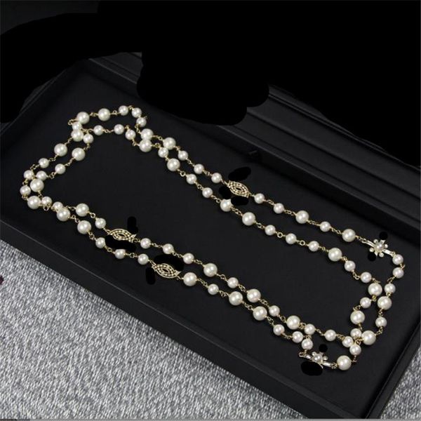 luxury jewelry autumn winter necklace crystal inlaid cross letter size pearl long double layer sweater chain, Silver
luxury jewelry autumn winter necklace crystal inlaid cross letter size pearl long double layer sweater chain, Silver