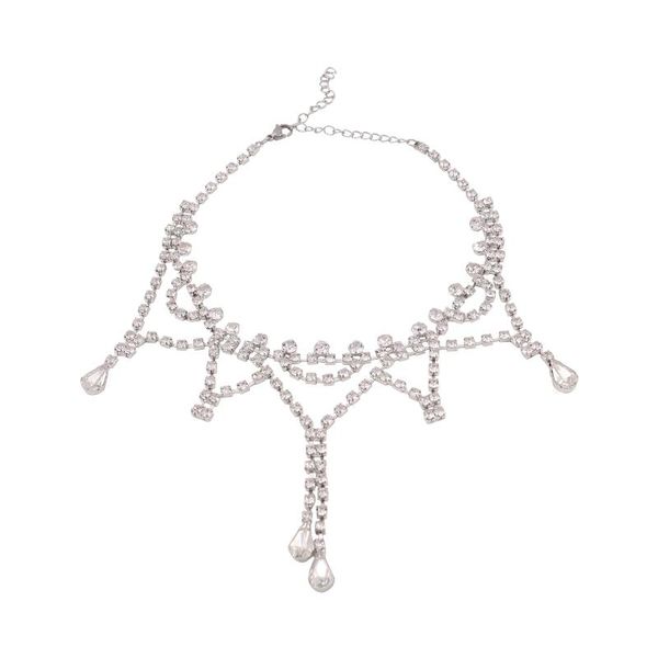 pendant necklaces european and american fashion rhinestone chunky necklace sweet luxury jewelry accessories collares de mujer, Silver
pendant necklaces european and american fashion rhinestone chunky necklace sweet luxury jewelry accessories collares de mujer, Silver