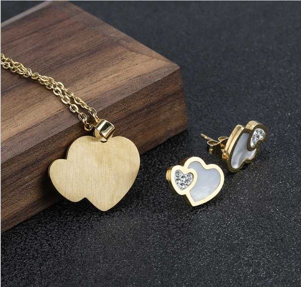 chains double heart with stainless steel and shell necklace earings exquisite two - piece set, Silver
chains double heart with stainless steel and shell necklace earings exquisite two - piece set, Silver