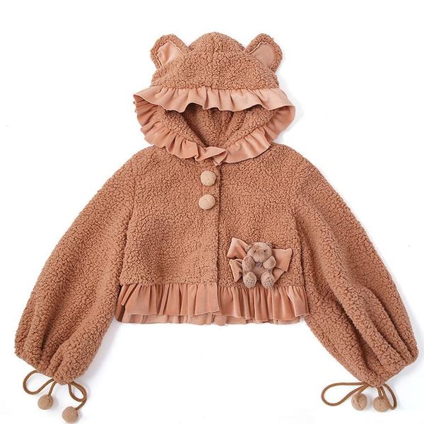 women's jackets 2021 women jacket lovely cat ear hooded coat with ears loose warm winter long sleeve female sweet lolita cloak harajuku, Black;brown
women's jackets 2021 women jacket lovely cat ear hooded coat with ears loose warm winter long sleeve female sweet lolita cloak harajuku, Black;brown