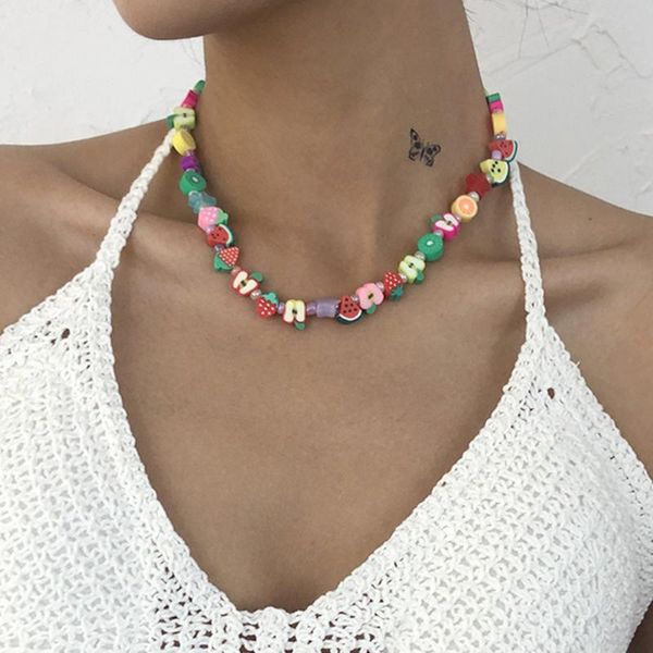 chokers diezi bohemian ethnic multicolor random resin fruit pendant necklace for women girls soft clay beads choker collares, Golden;silver
chokers diezi bohemian ethnic multicolor random resin fruit pendant necklace for women girls soft clay beads choker collares, Golden;silver