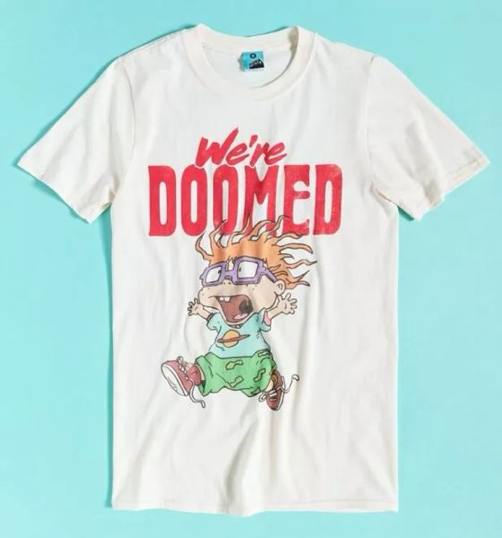 official rugrats chuckie we're doomed ecru t-shirt, White;black
official rugrats chuckie we're doomed ecru t-shirt, White;black