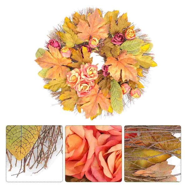decorative flowers & wreaths 1pc thanksgiving day cane design wreath fake garland decor (orange) 
decorative flowers & wreaths 1pc thanksgiving day cane design wreath fake garland decor (orange)