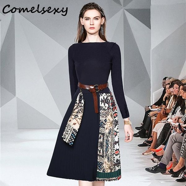 casual dresses autumn winter women elegant sweater dress long sleeve printing pleated knitted patchwork office belt, Black;gray
casual dresses autumn winter women elegant sweater dress long sleeve printing pleated knitted patchwork office belt, Black;gray
