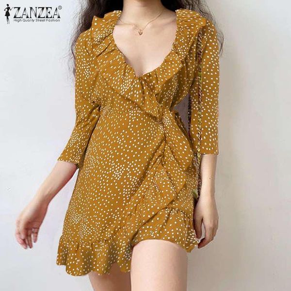 casual dresses summer party dress zanzea women v neck 3/4 sleeve vestidos ruffles mini bohemian polka dot printed sundress, Black;gray
casual dresses summer party dress zanzea women v neck 3/4 sleeve vestidos ruffles mini bohemian polka dot printed sundress, Black;gray