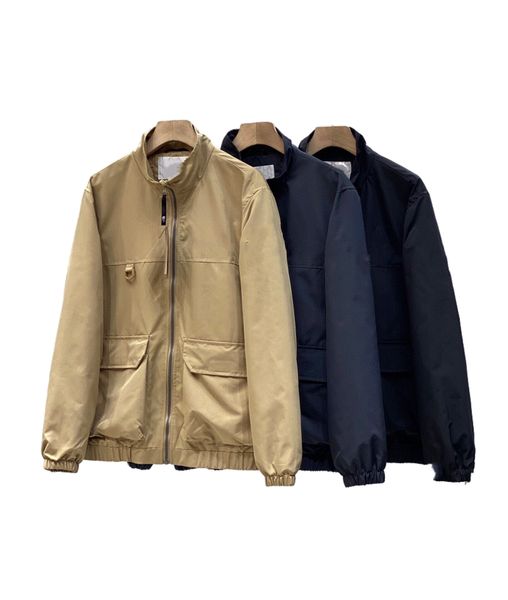 men's zip stand collar jacket double pocket armband logo jacket outdoor casual clothing solid nylon outerwear tf645115, Black;brown
men's zip stand collar jacket double pocket armband logo jacket outdoor casual clothing solid nylon outerwear tf645115, Black;brown