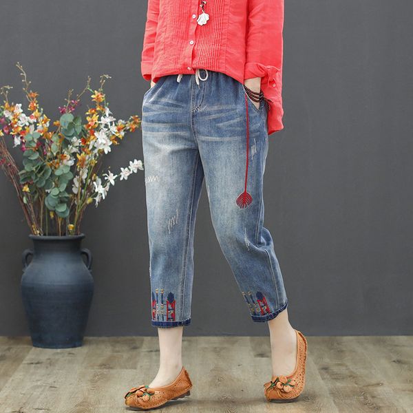 2011max lulu 2021 fashion summer ladies ripped loose jeans women casual embroidery denim trousers vintage female elastic harem pants, Blue
2011max lulu 2021 fashion summer ladies ripped loose jeans women casual embroidery denim trousers vintage female elastic harem pants, Blue