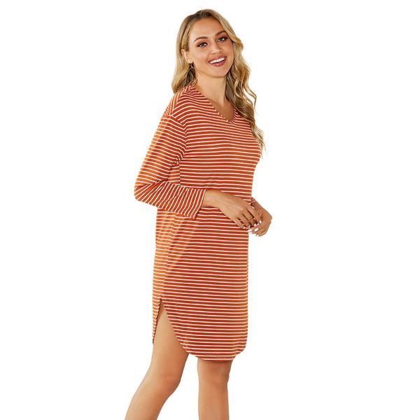 casual dresses 2021 spring autumn women dress striped loose v neck long sleeve female fashion split tracksuit, Black;gray
casual dresses 2021 spring autumn women dress striped loose v neck long sleeve female fashion split tracksuit, Black;gray