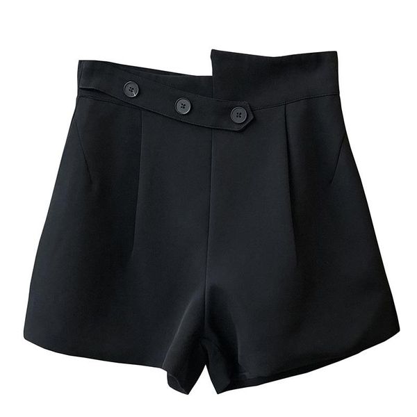 women's shorts 2021 summer suit straight wide leg design sense irregular button temperament black and white ol for women, White;black
women's shorts 2021 summer suit straight wide leg design sense irregular button temperament black and white ol for women, White;black