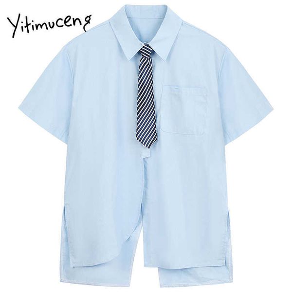 yitimuceng button blouse women short loose shirts solid summer fashion french clothes single breasted preppy style 210601, White
yitimuceng button blouse women short loose shirts solid summer fashion french clothes single breasted preppy style 210601, White