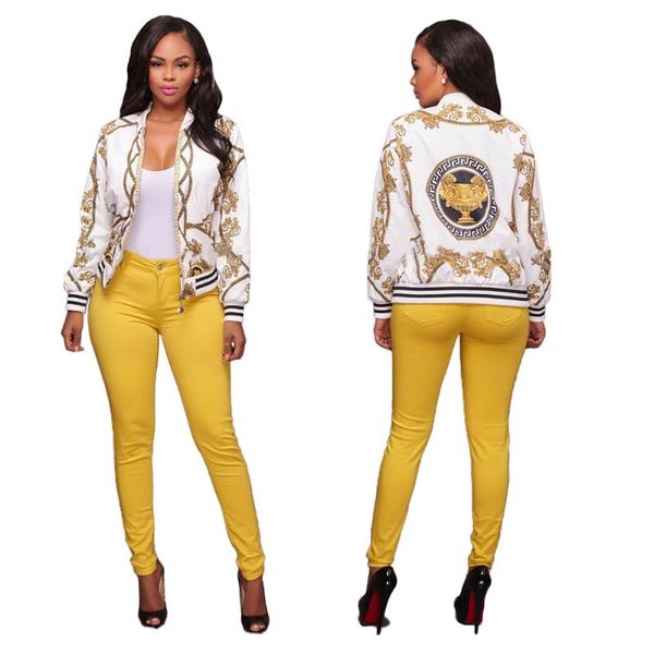 women's jackets women stand collar luxury chic printed bomber jacket casual zipper long sleeve stylish trendy fashion slim coat outerwe, Black;brown
women's jackets women stand collar luxury chic printed bomber jacket casual zipper long sleeve stylish trendy fashion slim coat outerwe, Black;brown