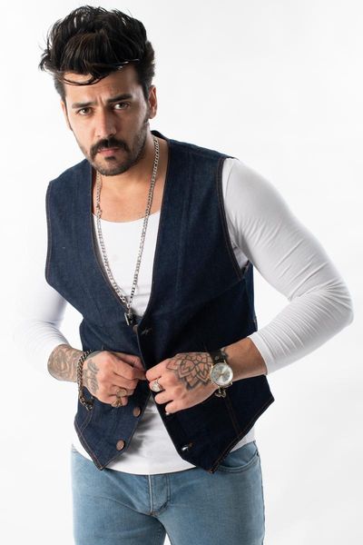 men's vests deepsea male metal button narrow cut jeans cepken vest 2100480, Black;white
men's vests deepsea male metal button narrow cut jeans cepken vest 2100480, Black;white