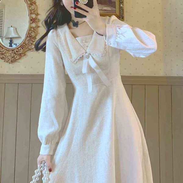 winter kawaii vintage one piece dress women elegant lace party midi dress female solid korean fashion bow designer dress 2021 y1204, Black;gray
winter kawaii vintage one piece dress women elegant lace party midi dress female solid korean fashion bow designer dress 2021 y1204, Black;gray