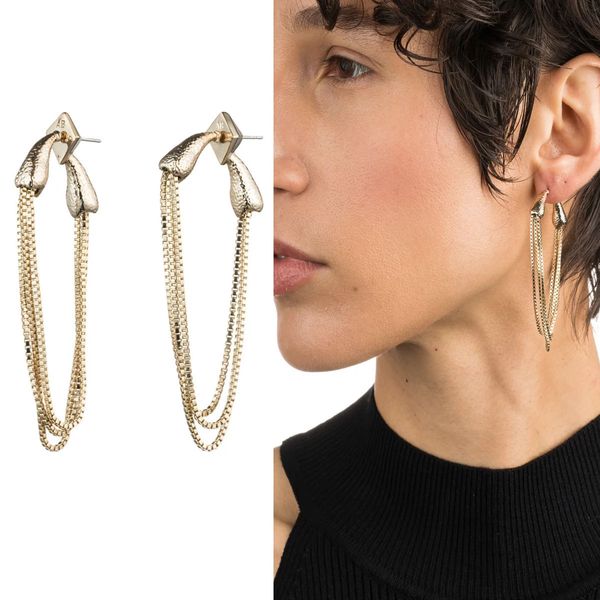 designer minority pure copper gold chain tassel atmosphere back plug-in earrings, Golden
designer minority pure copper gold chain tassel atmosphere back plug-in earrings, Golden