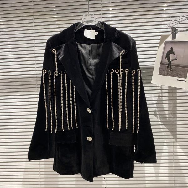 women's jackets european autumn heavy industry metal ring diamond chain design velvet suede loose suit jacket women fashion streetwear, Black;brown
women's jackets european autumn heavy industry metal ring diamond chain design velvet suede loose suit jacket women fashion streetwear, Black;brown
