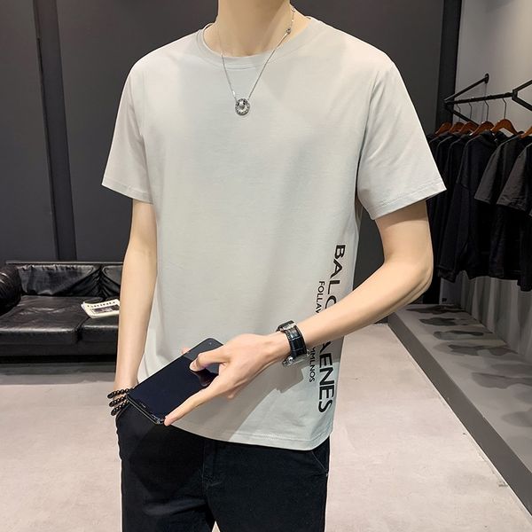 summer thin short sleeve trend slim half youth round neck t-shirt men's fashion brand top, White;black
summer thin short sleeve trend slim half youth round neck t-shirt men's fashion brand top, White;black