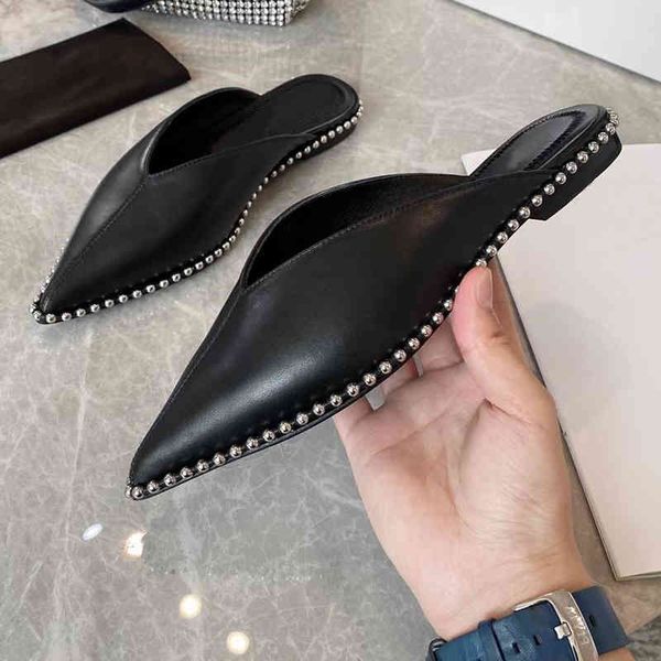 80% off store online summer pointed toe flat slippers string beaded metal bordered woman mules sandals 2021 genuine leather female lazy mull, Black
80% off store online summer pointed toe flat slippers string beaded metal bordered woman mules sandals 2021 genuine leather female lazy mull, Black